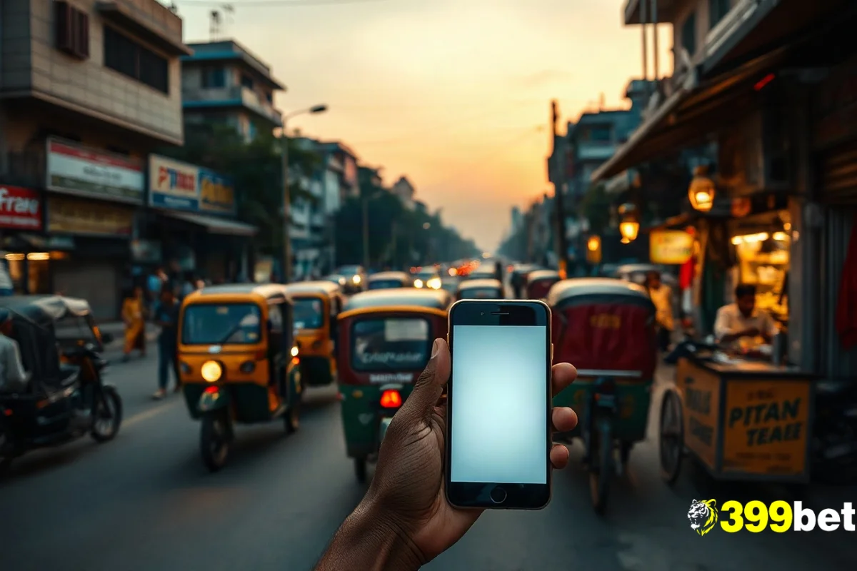 সন্ধ্যায় ঢাকার ব্যস্ত রাস্তা ও হাতে মোবাইল, বাস্তব অভিজ্ঞতার পরিবেশ